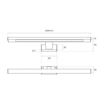 LED fürdőszobai tükörvilágítás SHINE LED/13,8W/230V 60 cm IP44 sárgaréz