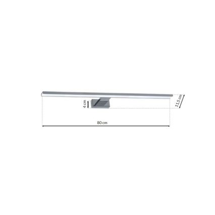LED Fürdőszobai tükörvilágítás SHINE LED/15W/230V 80 cm IP44 fényes króm