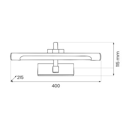 LED fürdőszobai tükörvilágítás VINCI LED/12W/230V 40 cm IP44 fekete