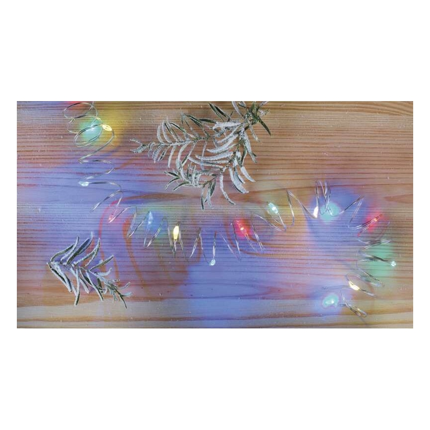 LED füzér 20xLED/2xAA 2,4m többszínű