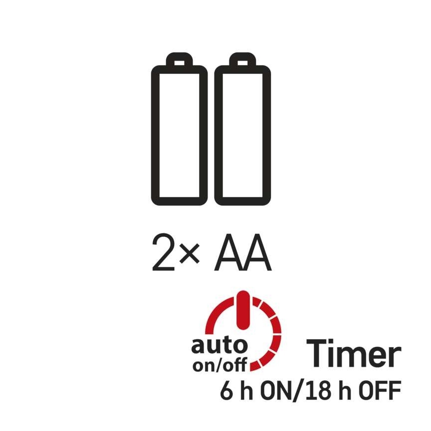 LED füzér 20xLED/2xAA 2,4m többszínű
