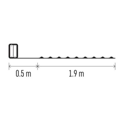 LED füzér 20xLED/2xAA 2,4m többszínű