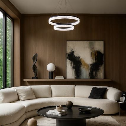 LED GALA függőlámpa kábelen 54W/230V, Ø 60 cm, ezüst
