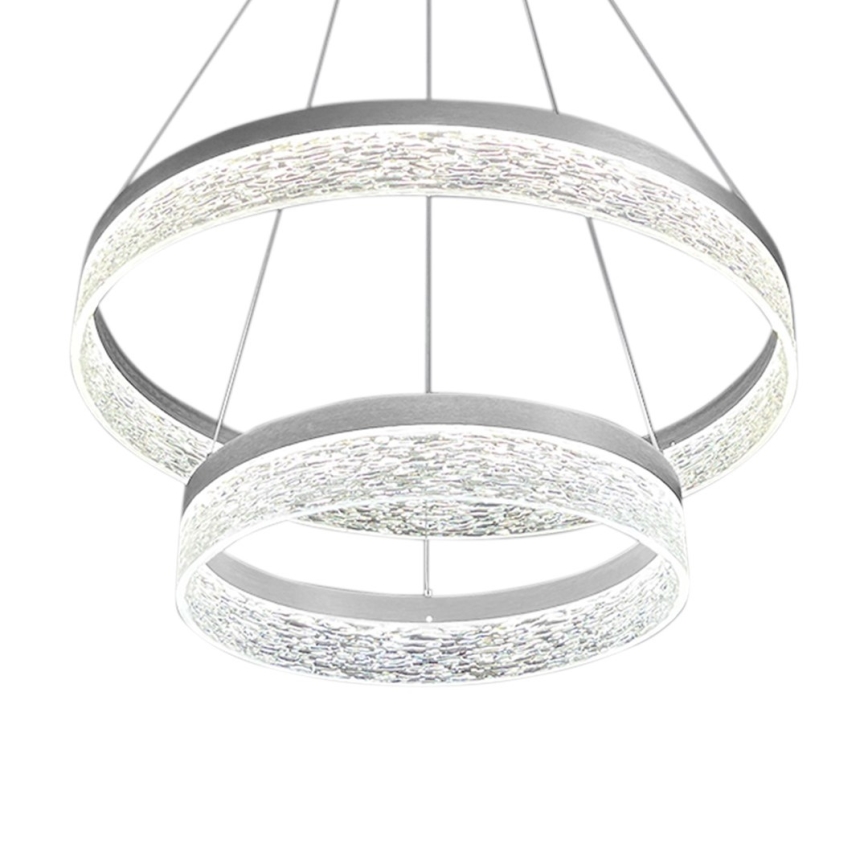 LED GALA függőlámpa kábelen 54W/230V, Ø 60 cm, ezüst