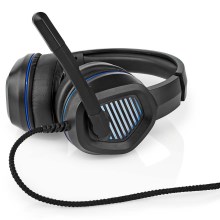 LED Gaming fejhallgató mikrofonnal fekete