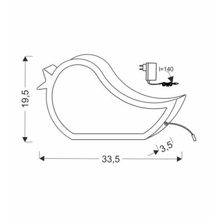 LED gyerek asztali lámpa BIRD LED/12W/230V kék