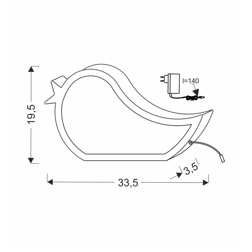 LED gyerek asztali lámpa BIRD LED/12W/230V kék