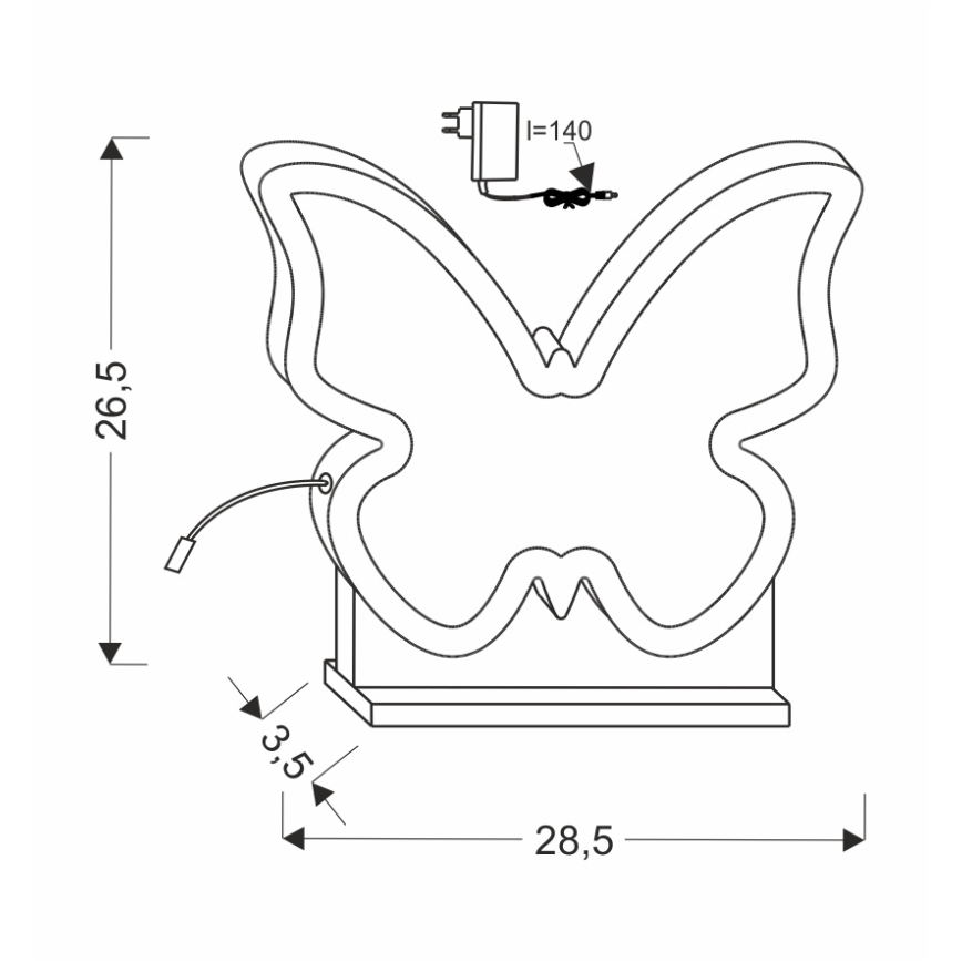 LED gyerek asztali lámpa BUTTERFLY LED/14W/230V rózsaszín