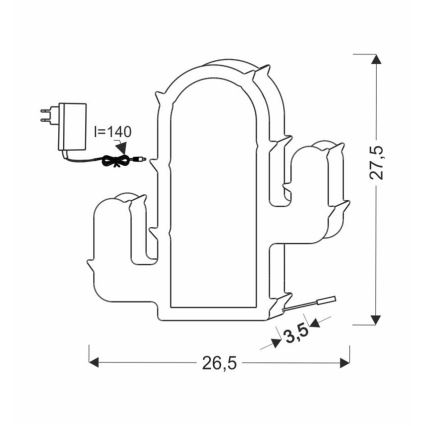 LED gyerek asztali lámpa CACTUS LED/10W/230V zöld