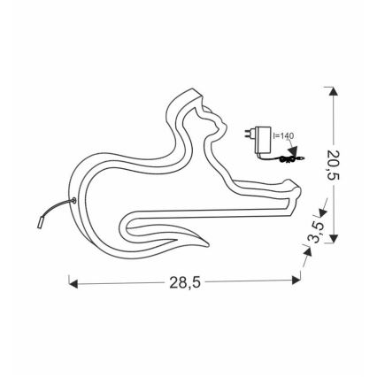 LED gyerek asztali lámpa CAT LED/13W/230V fekete