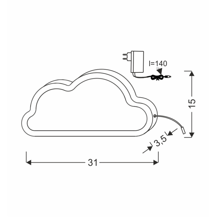 LED gyerek asztali lámpa CLOUD LED/11W/230V kék
