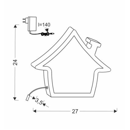 LED gyerek asztali lámpa HOUSE LED/10W/230V rózsaszín