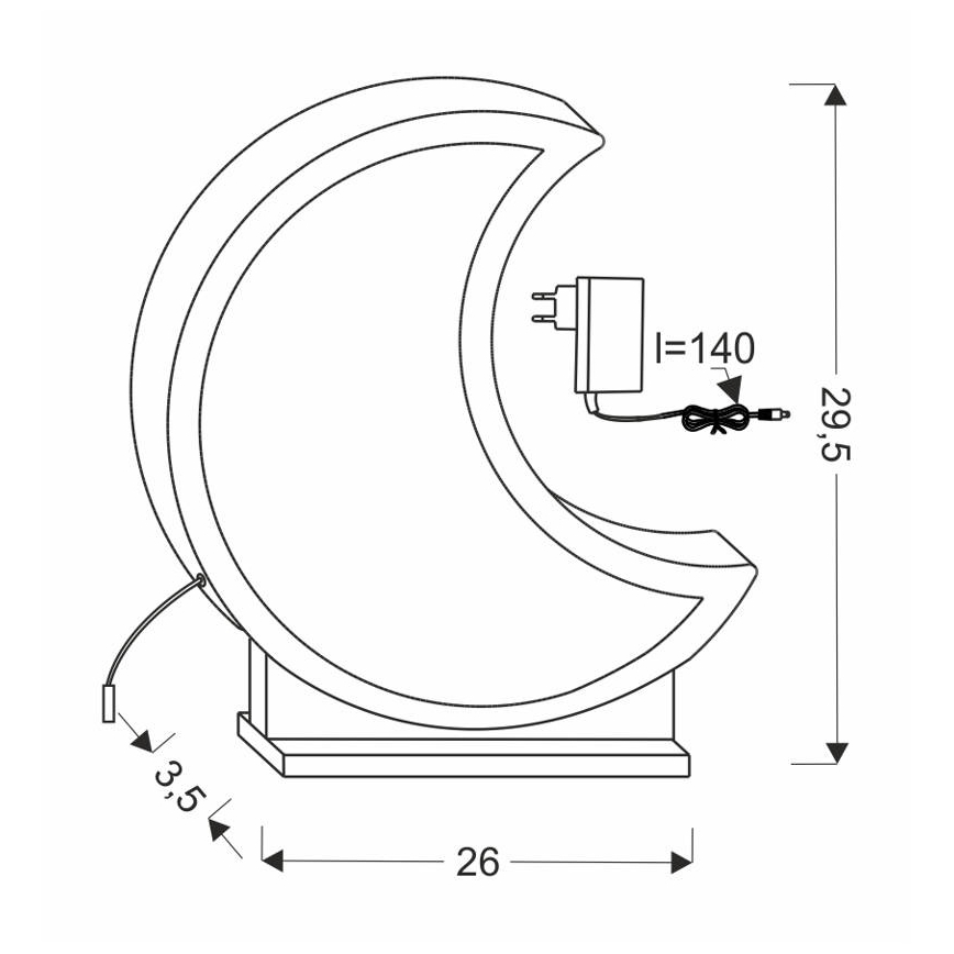LED gyerek asztali lámpa MOON LED/12W/230V sárga