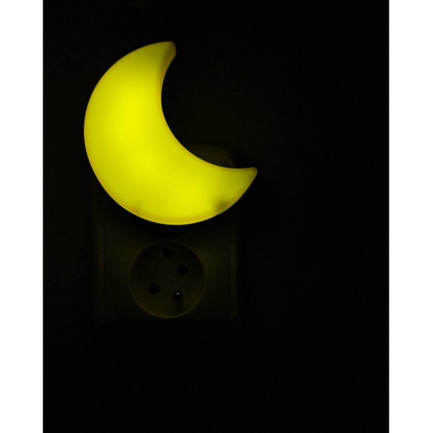 LED Gyermek éjszakai lámpa alkonyatérzékelővel LED/0,5W/230V holdacska