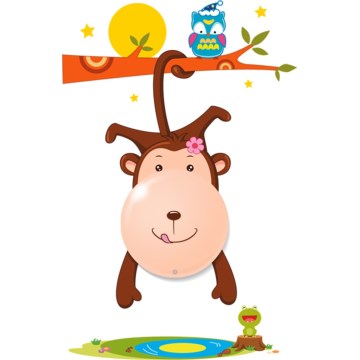 LED gyerek fali lámpa MONKEY LED/0,6W/3xAAA