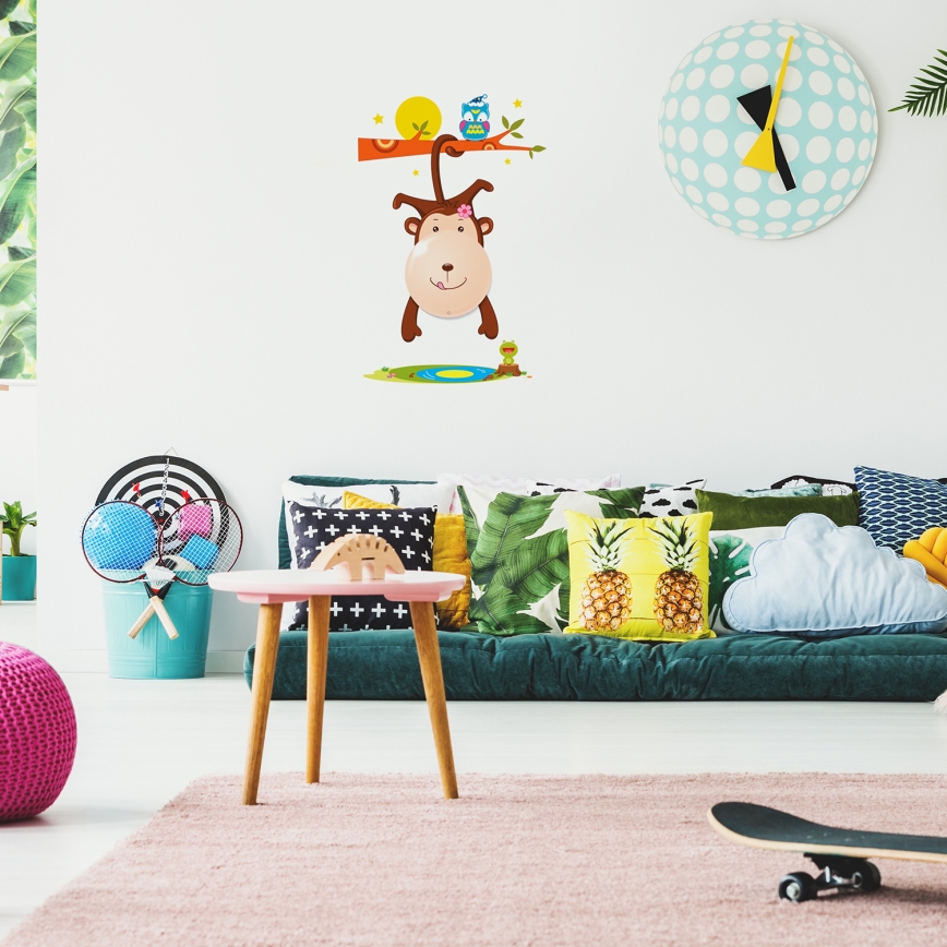 LED gyerek fali lámpa MONKEY LED/0,6W/3xAAA