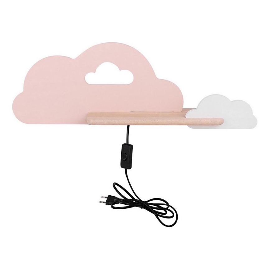 LED Gyerek fali lámpa polccal CLOUD LED/5W/230V rózsaszín/fehér,
