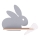 LED Gyerek fali lámpa polccal RABBIT LED/4W/230V szürke/fehér/fa,