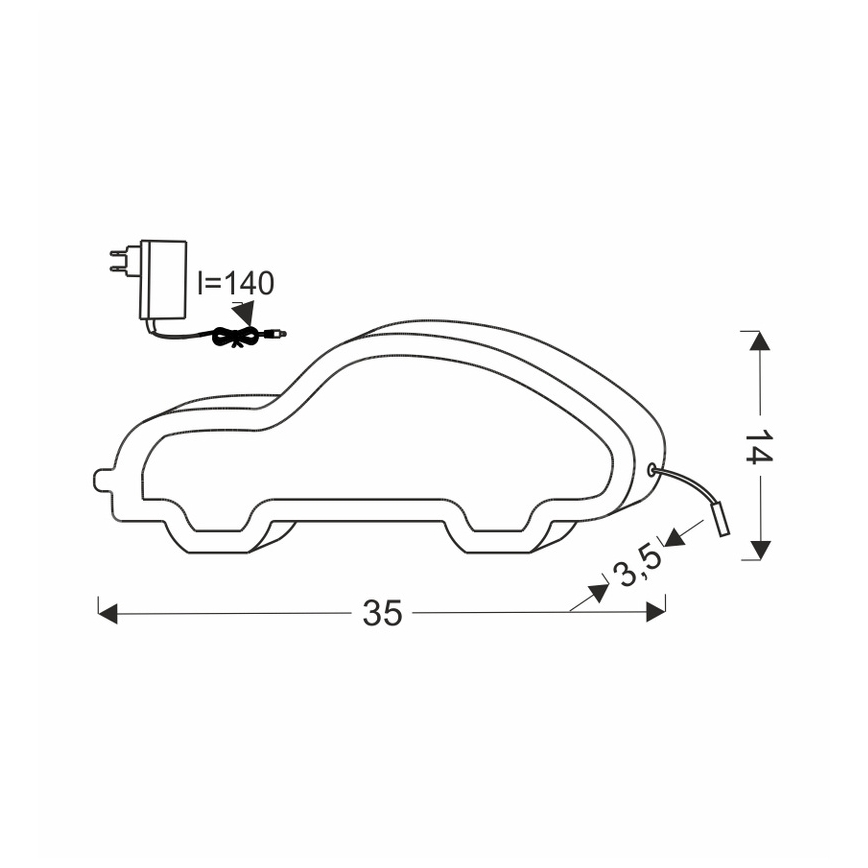 LED gyerekasztali lámpa CAR LED/11W/230V kék