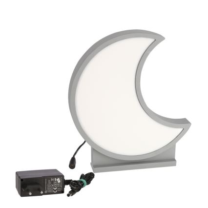 LED gyerekasztali lámpa MOON LED/12W/230V szürke