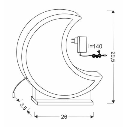 LED gyerekasztali lámpa MOON LED/12W/230V szürke