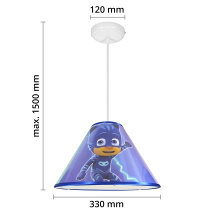 LED gyerekcsillár zsinóron PJ MASK 1xE27/40W/230V