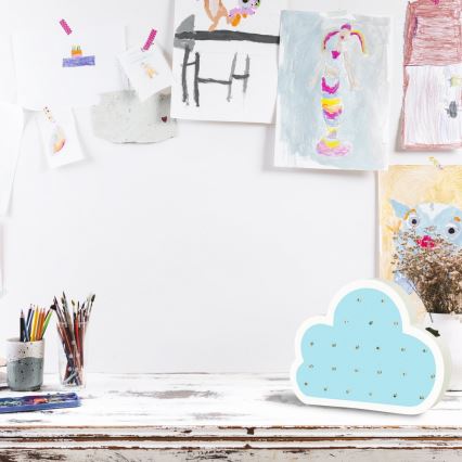 LED Gyereklámpa LED/2xAA felhő