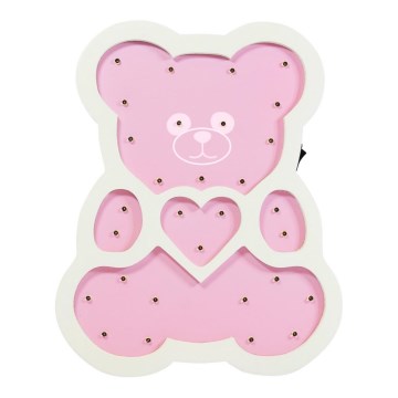 LED Gyereklámpa LED/2xAA rózsaszín medve