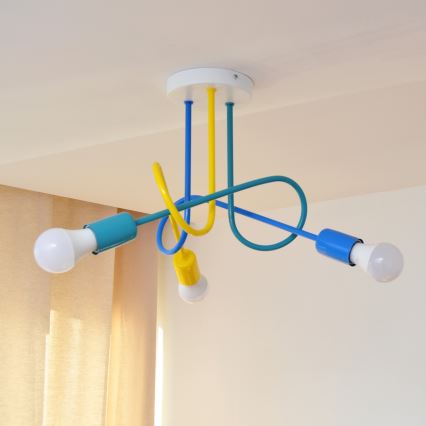 LED gyereklámpa mennyezeti OXFORD 3xE27/15W/230V