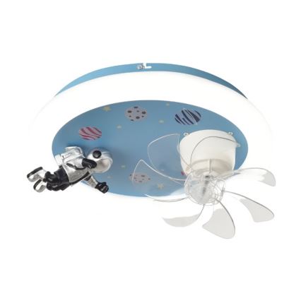 LED, fényerőszabályozható gyermek mennyezeti lámpa ventilátorral LED/48W/230V 3000/4000/6000K kék + távirányító