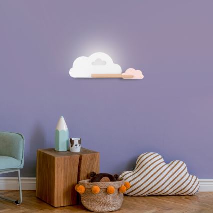 LED Gyerek fali lámpa polccal CLOUD LED/5W/230V fehér/rózsaszín,