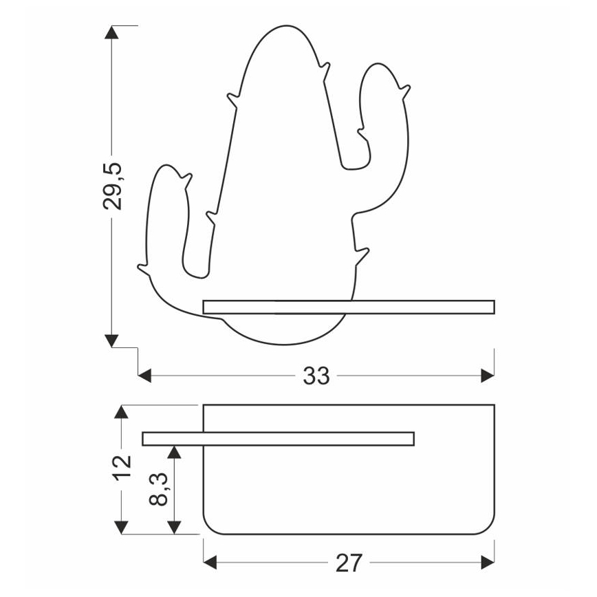 LED Gyerek fali lámpa polccal CACTUS LED/4W/230V zöld/fa,