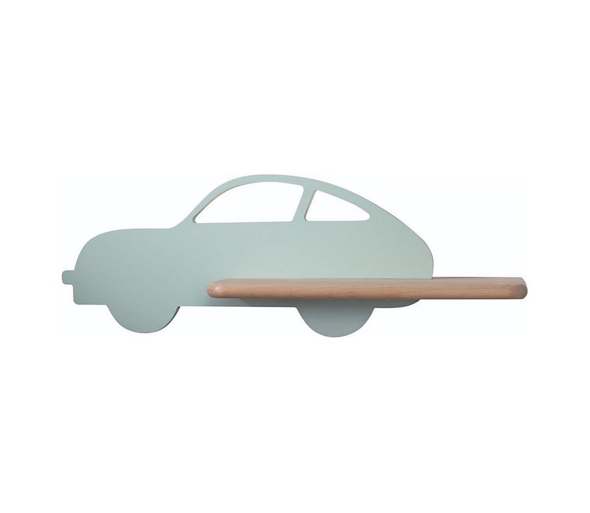 LED gyerekszoba falilámpa polccal CAR LED/5W/230V zöld/fa 21