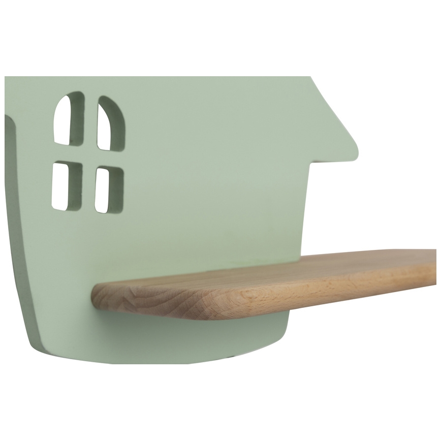 LED Gyerek fali lámpa polccal HOUSE LED/4W/230V zöld/fa,