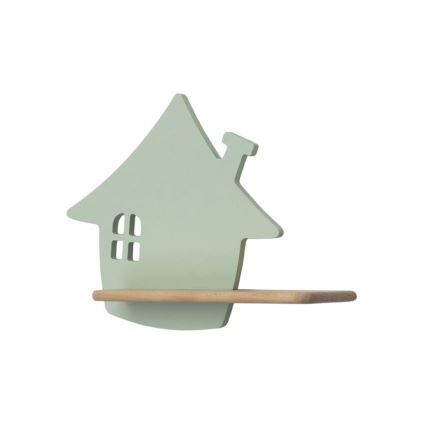 LED Gyerek fali lámpa polccal HOUSE LED/4W/230V zöld/fa,