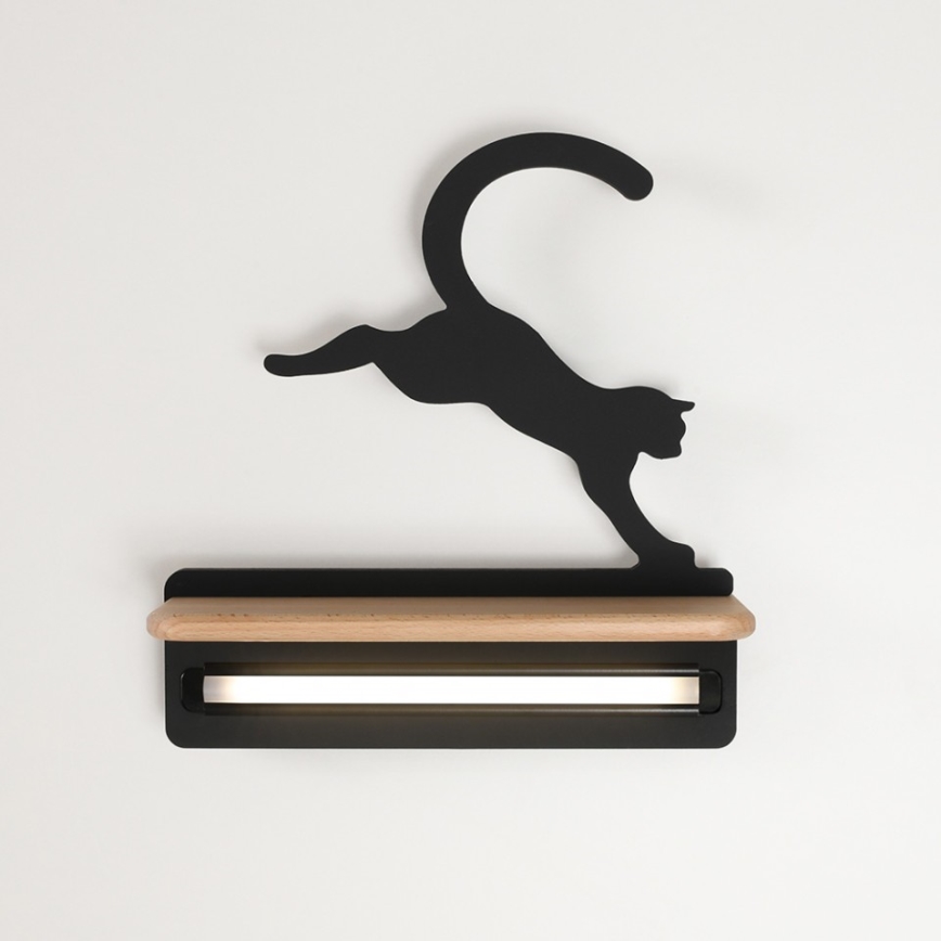 LED Gyerek fali lámpa polccal JUMPING CAT LED/5W/230V,