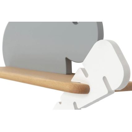 LED Gyerek fali lámpa polccal RABBIT LED/4W/230V szürke/fehér/fa,