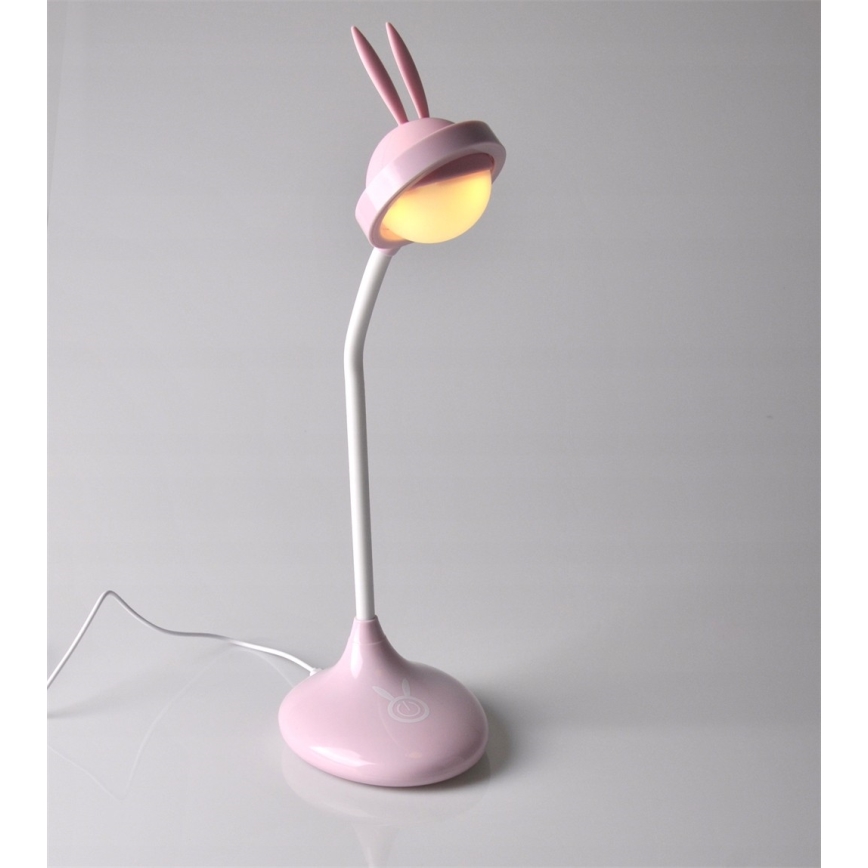 LED gyermek érintőkapcsolós lámpa RABBIT LED / 0,4W / 5V 3000 / 6500K rózsaszín + USB