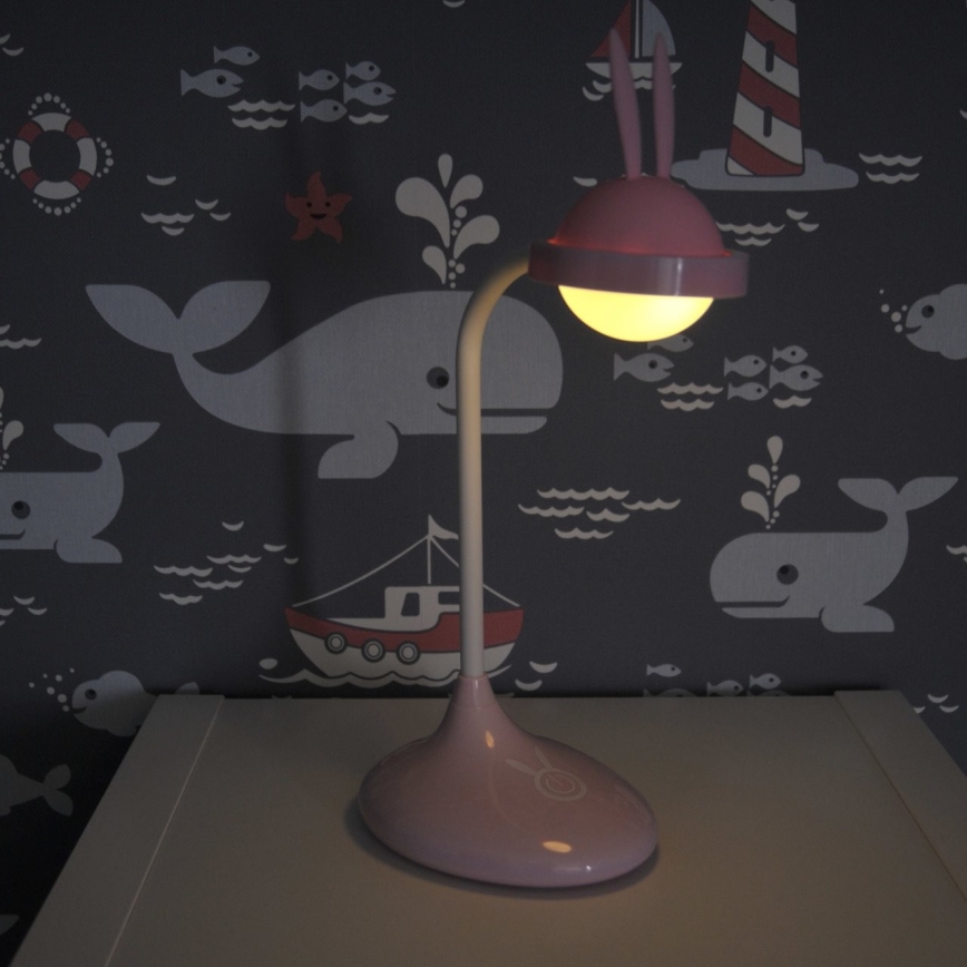 LED gyermek érintőkapcsolós lámpa RABBIT LED / 0,4W / 5V 3000 / 6500K rózsaszín + USB