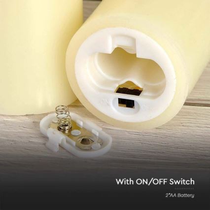 LED Gyertya LED/2xAA meleg fehér 17,5 cm