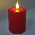 LED Gyertya LED/2xAA meleg fehér 9 cm piros