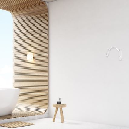 LED hajlítható fali lámpa USB-vel BASE LED/8W+LED/2W/230V fehér