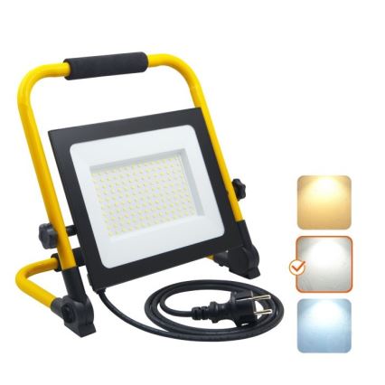 LED hordozható reflektor TIGRA LED/100W/4000K IP54 fekete/sárga