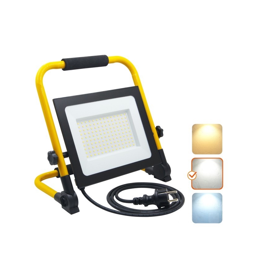 LED hordozható reflektor TIGRA LED/100W/4000K IP54 fekete/sárga