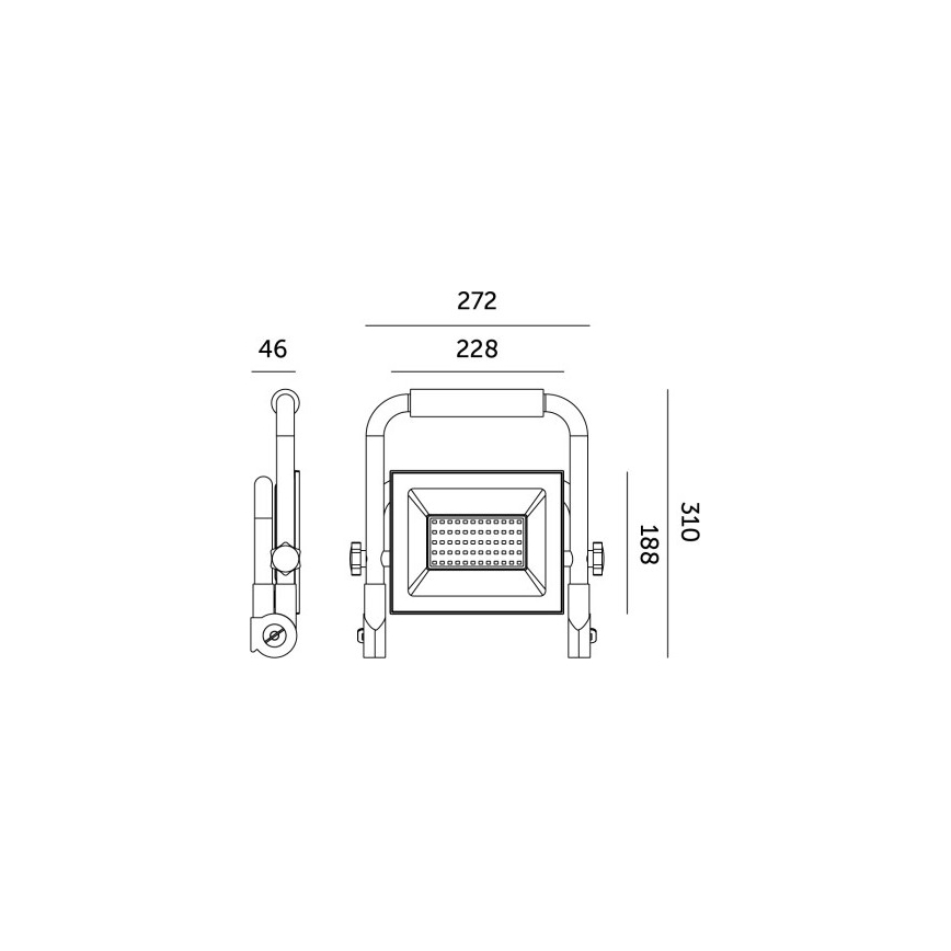 LED hordozható reflektor TIGRA LED/100W/4000K IP54 fekete/sárga