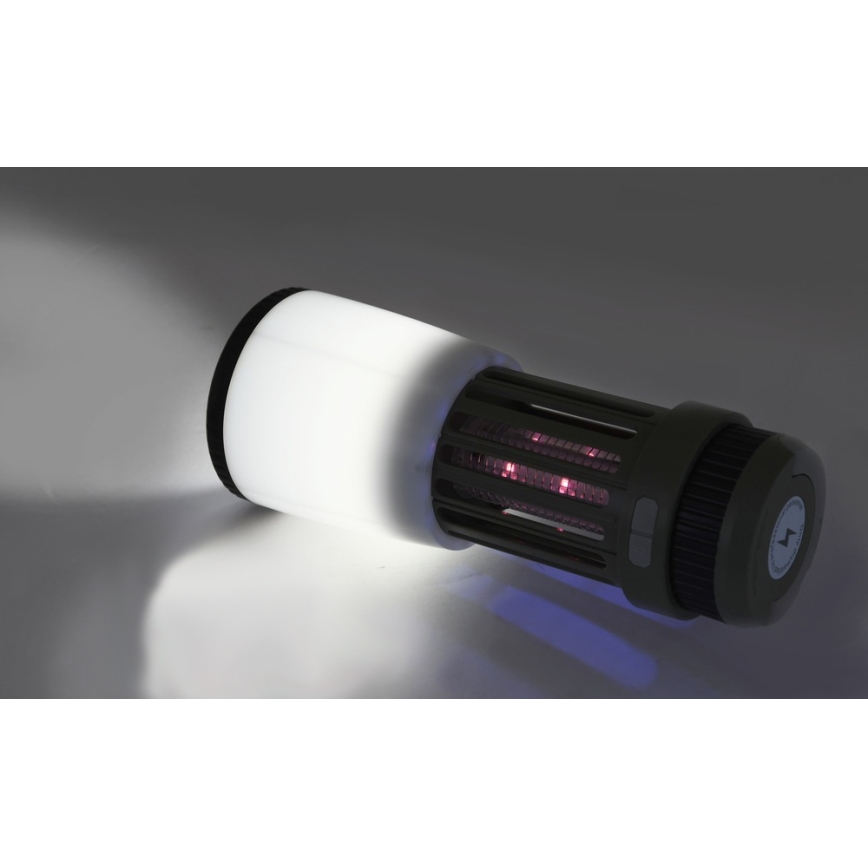LED Hordozható újratölthető lámpa rovarcsapdával LED/2W/1800mAh/3xAAA IPX4 zöld