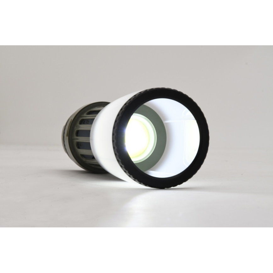 LED Hordozható újratölthető lámpa rovarcsapdával LED/2W/1800mAh/3xAAA IPX4 zöld