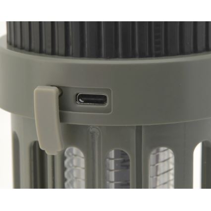 LED Hordozható újratölthető lámpa rovarcsapdával LED/2W/1800mAh/3xAAA IPX4 zöld