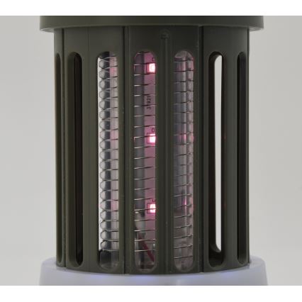 LED Hordozható újratölthető lámpa rovarcsapdával LED/2W/1800mAh/3xAAA IPX4 zöld
