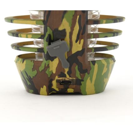 LED Hordozható újratölthető lámpa rovarcsapdával LED/2W/3,7V 1800 mAh IPX4 terepszínű